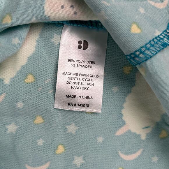 Dot Dot Smile Girls Dress 5/6 Blue Sleeping Sheep Flutter Cap Sleeve Swing Dress - Picture 3 of 6